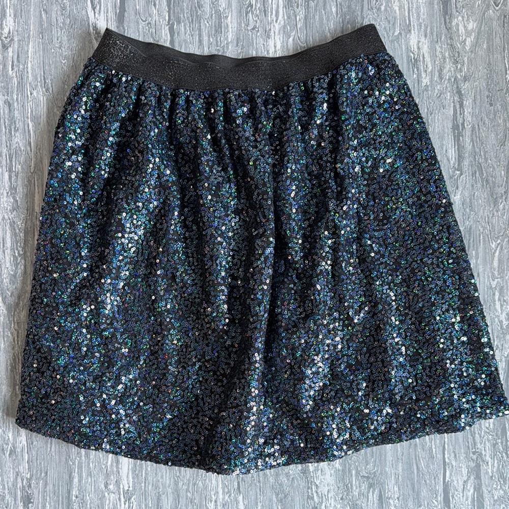 ❤️3/$30 Ruum Sequin Blue and Black Skirt